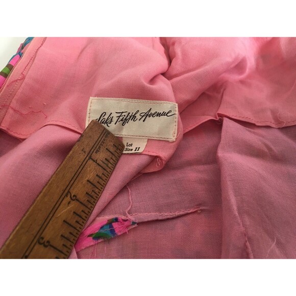 Vintage 1960s MCM Hostess Dress Saks Fifth Avenue Long Maxi Floral Size 11 - Picture 8 of 12